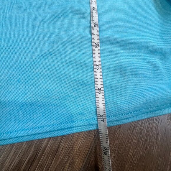 Paul Fredrick Men's Polo Shirt, Aqua Blue, accenting print, Size XL - Picture 5 of 8